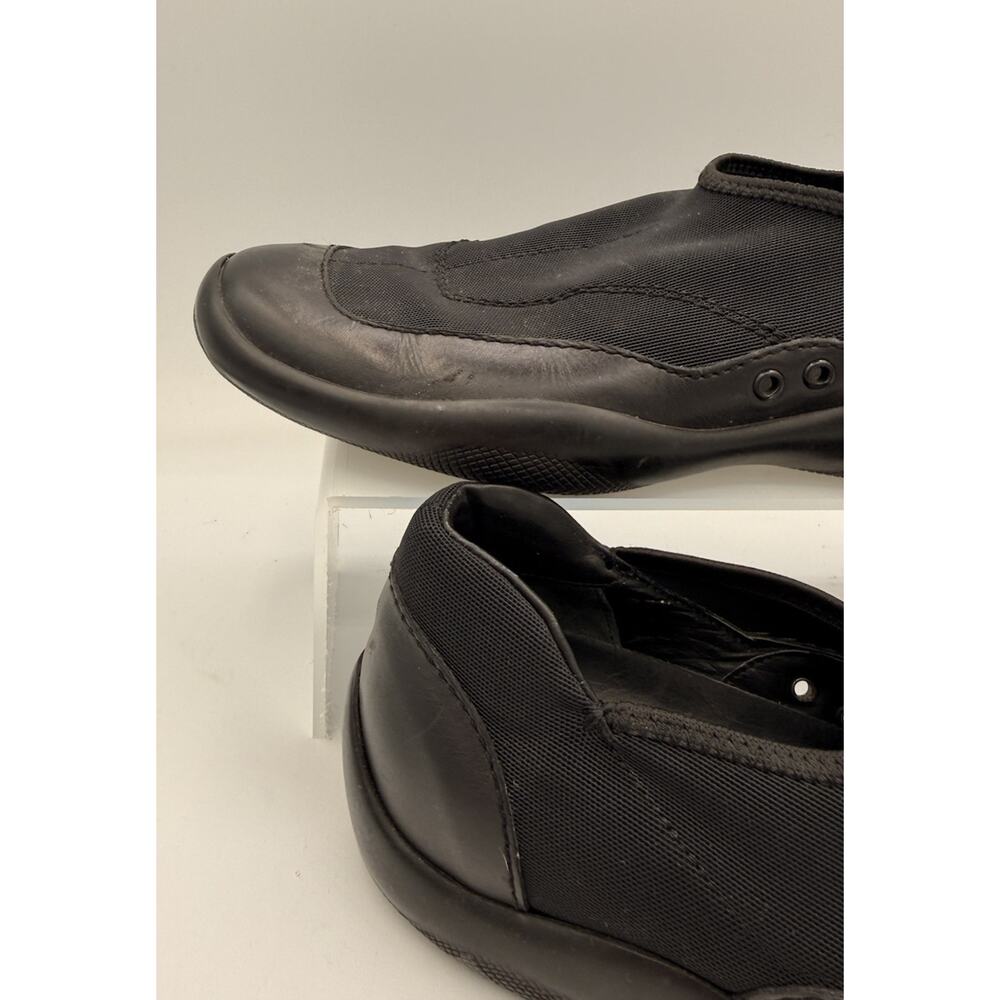 Prada Stretch-knit Leather Slip-on Sneakers Black EU 37.5 US 7.5 - Picture 3 of 9